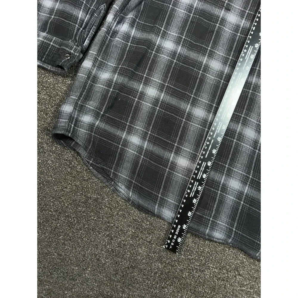 Harley Davidson Flannel Shirt Mens 4XL Plaid Biker Button Up Black‎ Long Sleeve